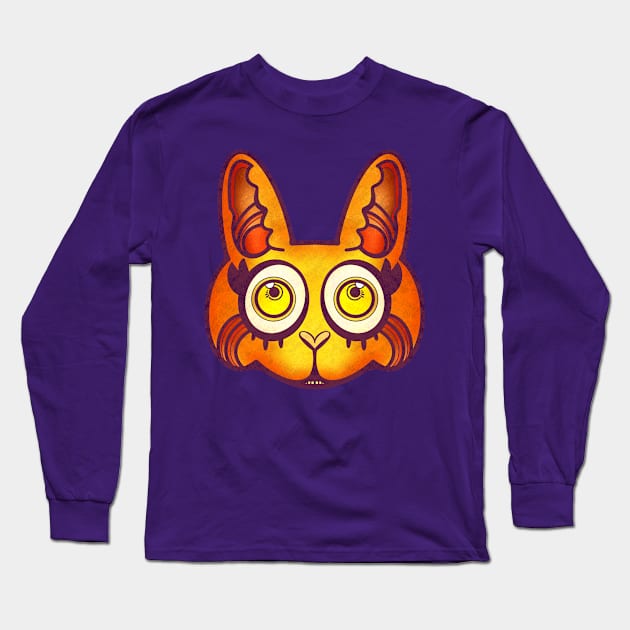 Cute Angry Orange Bunny Long Sleeve T-Shirt by Latisha Taylor Art